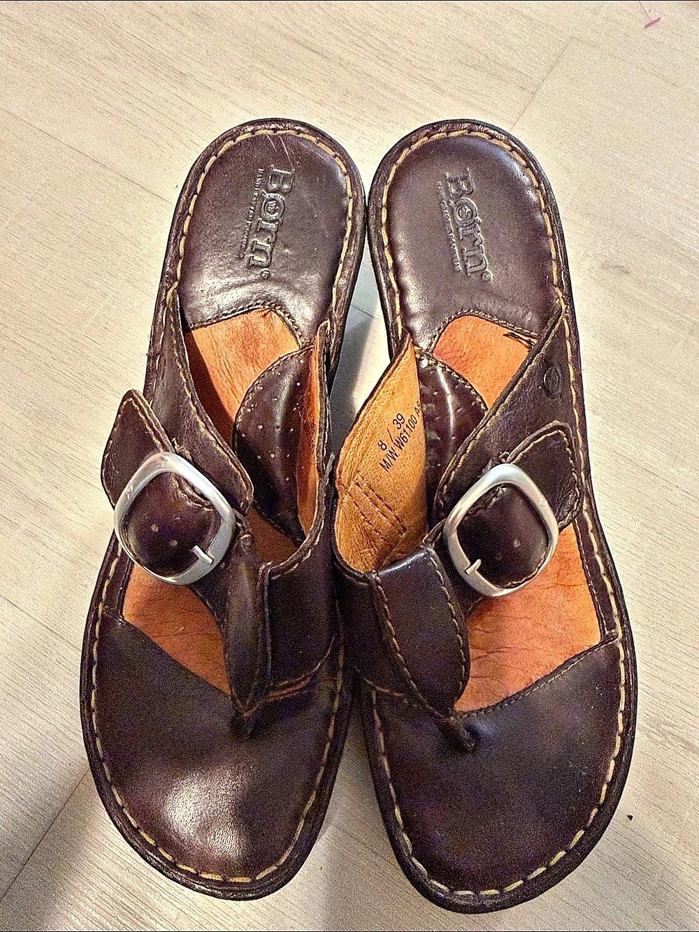 Born Brown Wedge Sandals US 8
